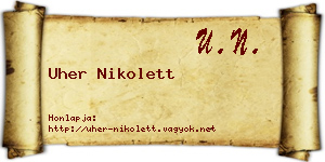 Uher Nikolett névjegykártya